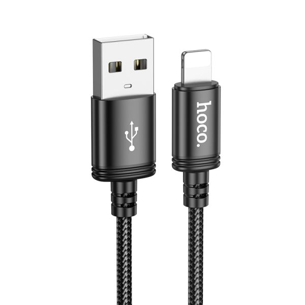 hoco. X89 USB-A to Lightning Braided charging data cable iP L 2M packaged - black