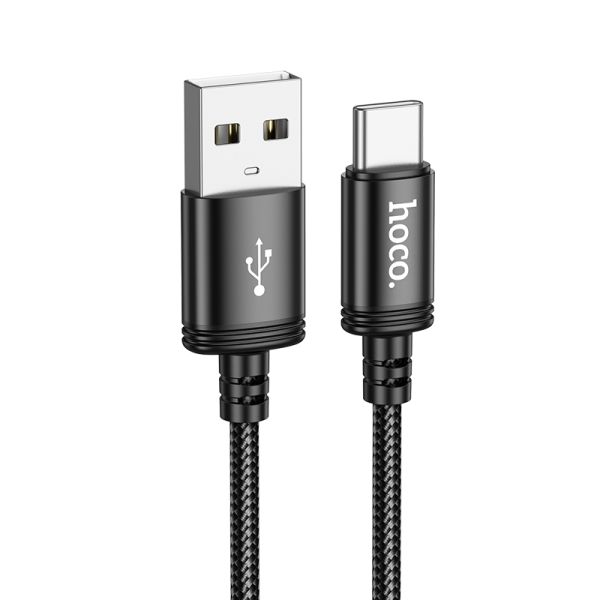 hoco. X89 USB-A to USB-C Braided charging data cable Type-C L 2M packaged - black