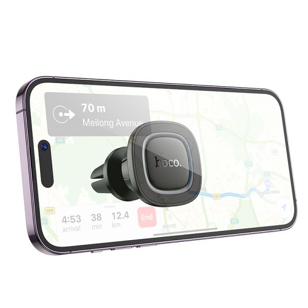 hoco. H72 Crown magnetic car holder air outlet (MagSafe Compatible) - black metal gray