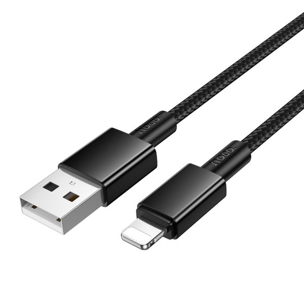 hoco. X119 USB-A to Lightning Braided Super Tough Cable 100cm - Black