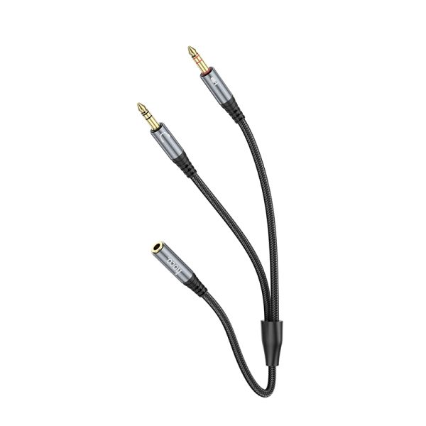 hoco. UPA21 2-in-1 3.5 headset audio adapter cable(female to 2*male) - Black