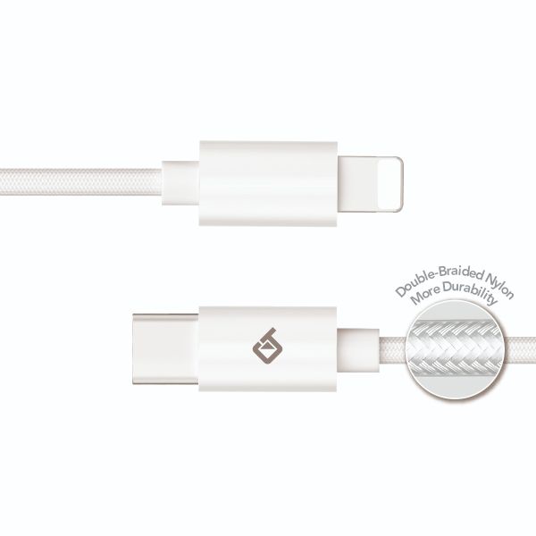 BLACKTECH Braided USB-C To Lightning PD Fast Charging Cable 200cm - White