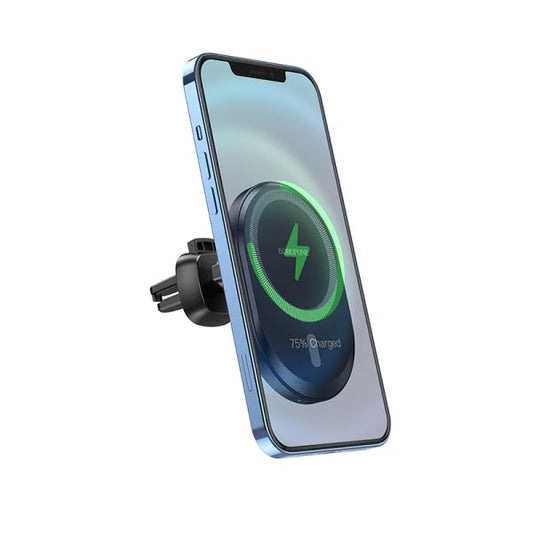 BOROFONE BH201 magnetic wireless fast charging car holder (MagSafe Compatible) - black