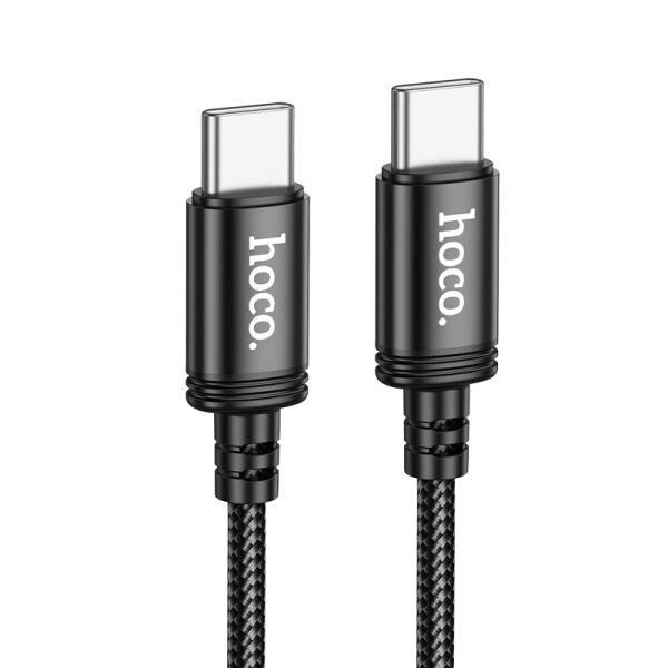 hoco. X89 USB-C to USB-C Braided 60W charging data cable C to C L 2M packaged  - black