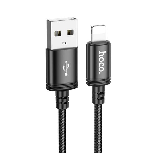 hoco. X89 USB-A to Lightning Braided charging data cable iP L 2M packaged  - black