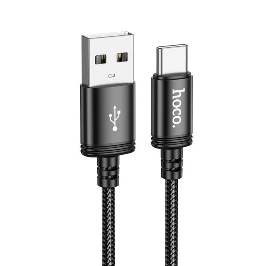 hoco. X89 USB-A to USB-C Braided charging data cable Type-C L 2M packaged  - black