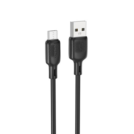 BOROFONE BX113 Lenny silicone charging data cable Micro L 2M  - black