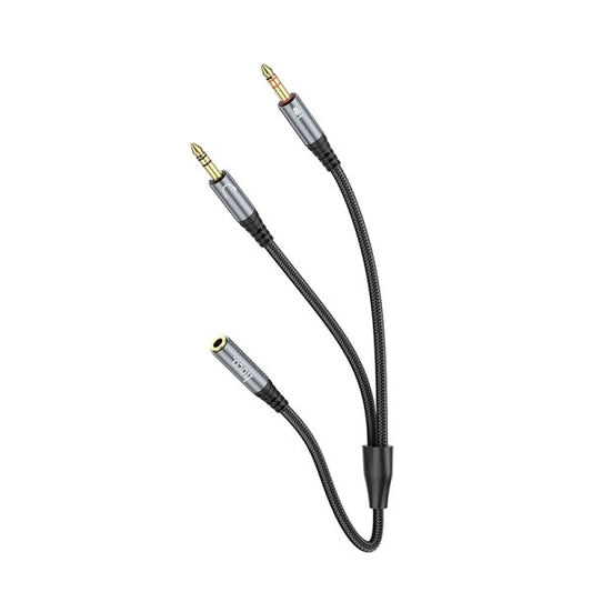 hoco. UPA21 2-in-1 3.5 headset audio adapter cable(female to 2*male) - Black