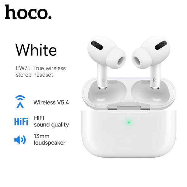 hoco. EW75 Physical Noise Cancelling True Wireless Earphones - White