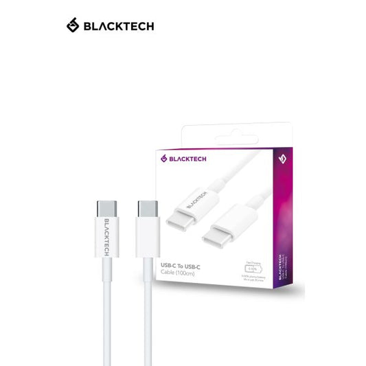 BLACKTECH USB-C To USB-C 65W Fast Charging Cable 100cm - White