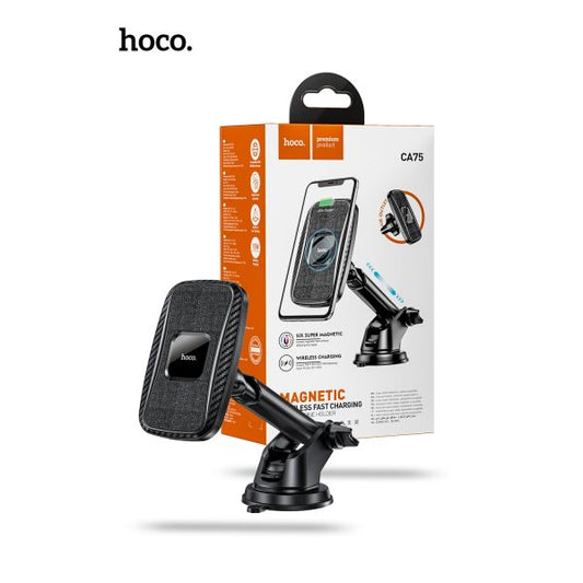 hoco. CA75 15W 2in1 Magnetic Car Wireless Charger - Black
