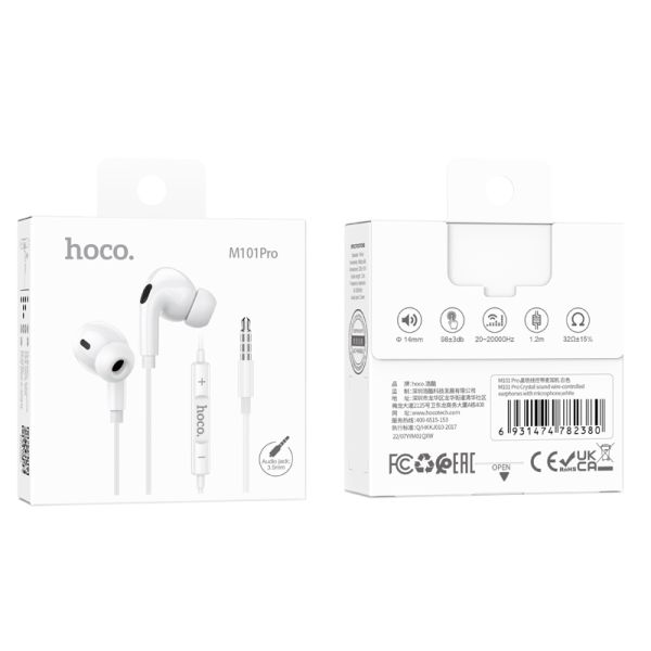 hoco. M101 Pro Crystal 3.5mm Handsfree - White